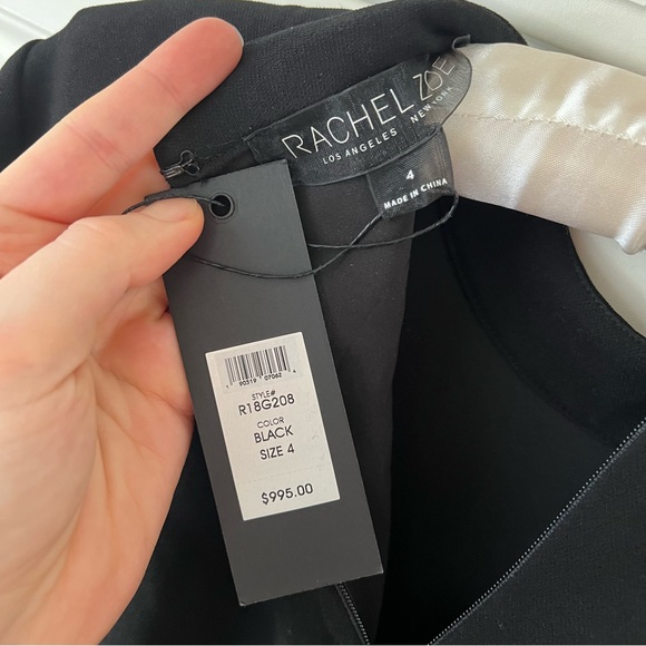 NWT Rachel Zoe Paola Tiered Crystal Embellished Crepe Black Maxi Gown Dress - Picture 9 of 10